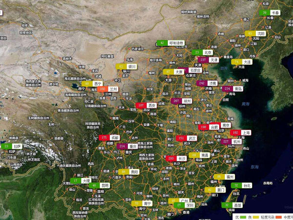 where in china is polluted where is not