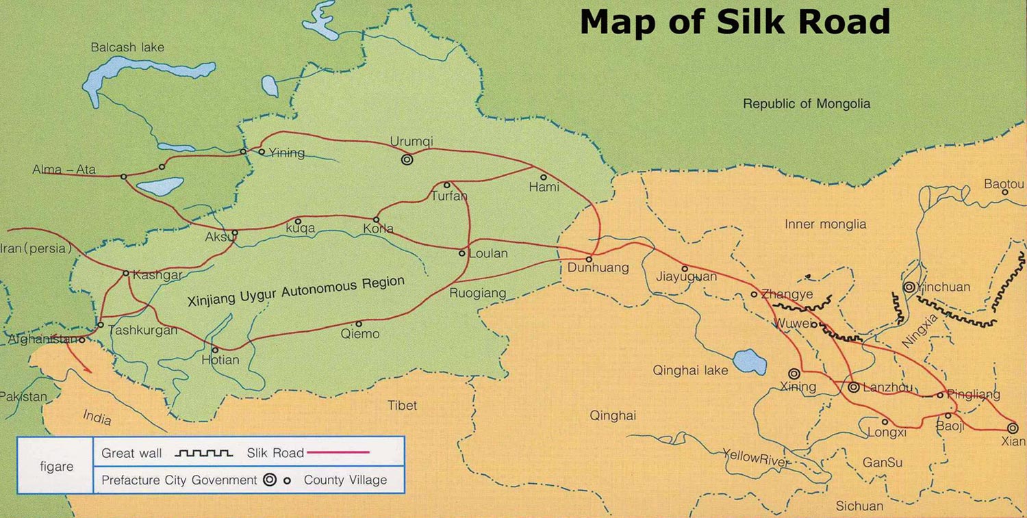 Silk Road Map The Map Of Ancient Silk Road With Major Cities